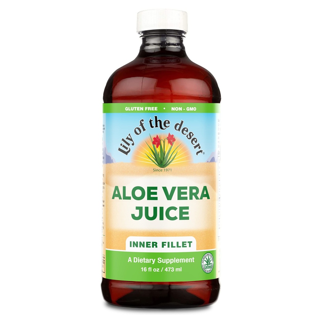 Lily Of The Desert Aloe Vera Mahl Jook, Sisefilee, Vegan Dieet & Immuunsüsteemi Toetus, Gluteenivaba Vedel Seedetrakti Abi, Ei Vesi Lisatud, 16 Fl Oz