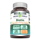Hämmastav valem Biotiin 10 000 mcg | Kiiresti lahustuvad tabletid | Mitte-GMO | Gluteenivaba toidulisand | valmistatud USAs (Citrus | 120 tabletti)