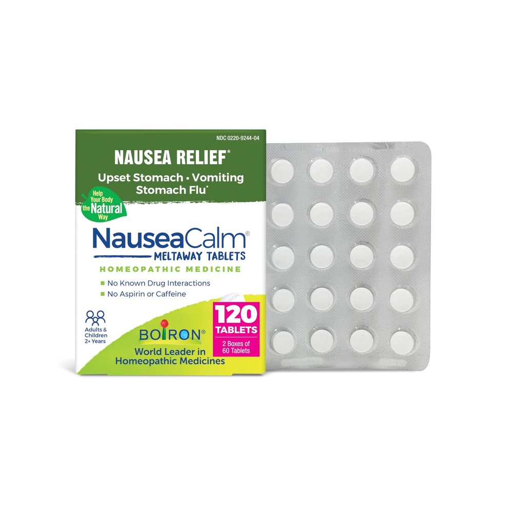 Boiron IiveldusCalm Relief Upset Magu, Iiveldus ja Oksendamine tõttu kõhugripp, Ülekaalulisus või Liikumine Haigus - Mitte-Uimas - 120 Loe (2 Pack 60)