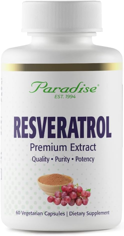 Paradiisitaimed Resveratrool, Antioksüdant, Super Potent, Ultra Pure, Vegan, Non GMO, Gluteenivaba, 60 Taimekapslit