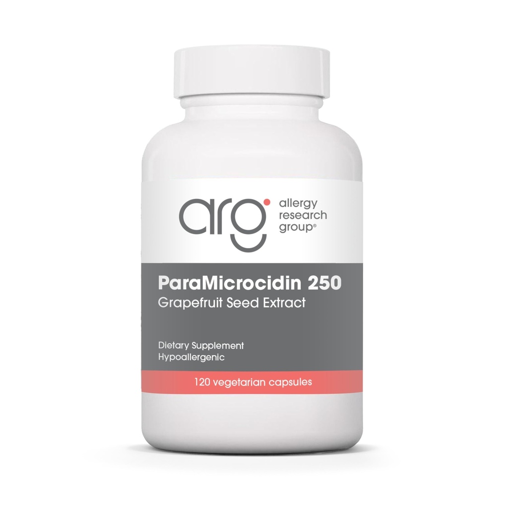Allergia uurimisrühm ParaMicrocidin 250 täiendus - greipfruudi seemne ekstrakt 500mg, toetab ainevahetusfunktsiooni, saasteainete vaba, taimetoitlased kapslid - 120 loend