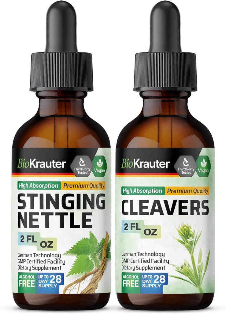 BIO KRAUTER Stinging Nettle Tinktuur 2 Fl. Oz... Cleavers Tinktuur 2 Fl. Oz.