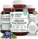 Looduslik Nutra Ultimate Eye Health Supplement - Bilberry & Blueberry Extract Blend päeva ja öö nägemise toetamiseks, soodustab värvi tajumist ja silmade selgust - Non-GMO, Vegan - 30 kapslit (pakk 2)