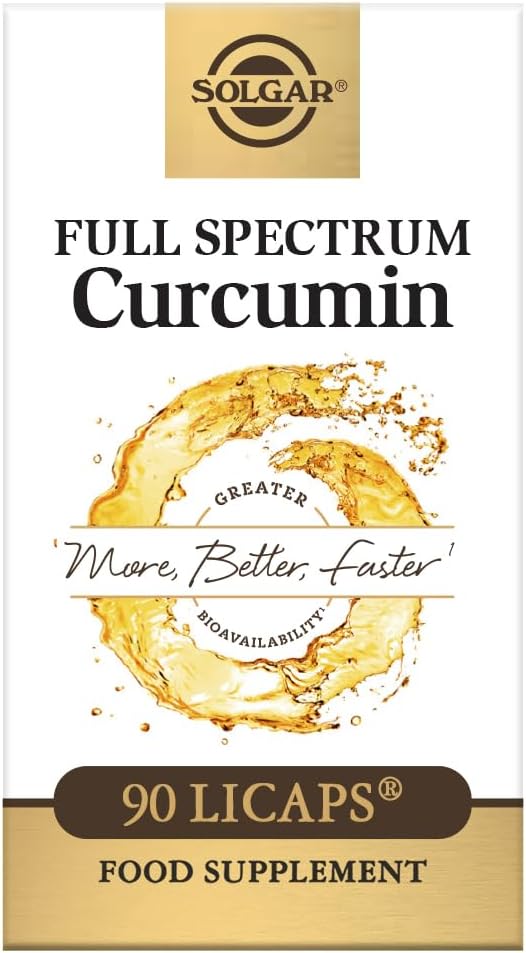 Solgar Full Spectrum Curcumin - 90 LiCaps - Superior Absorption - Aju, liigeste ja immuunsüsteemi Tervis - Mitte-GMO, Vegan, Gluteenivaba, Piimavaba - 90 Servings