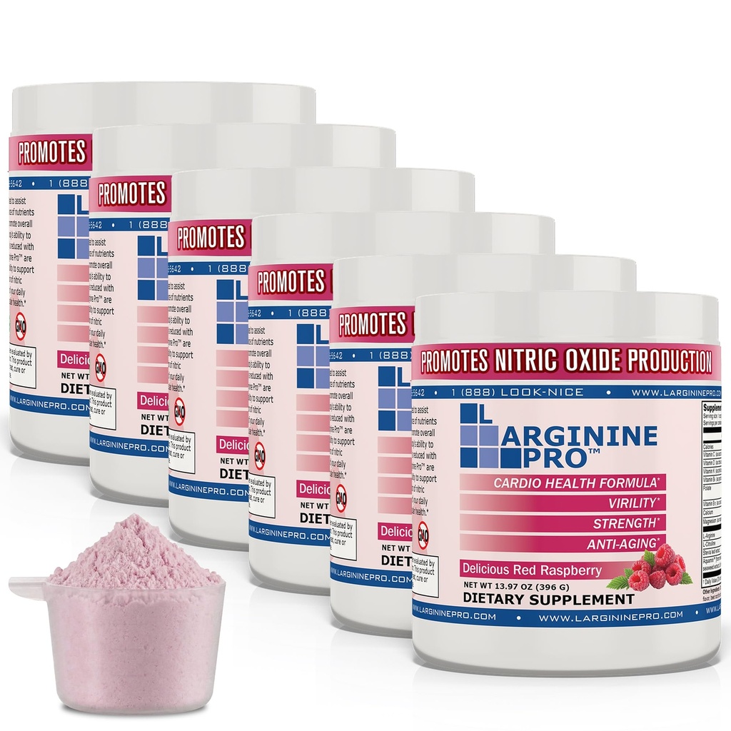 L-ARGININE PRO | 5500mg L-arginiin Plus L-tsitrulliin 1,100mg Vaarikapulber joogisegu täiendus lämmastikoksiidi tootmise suurendamiseks