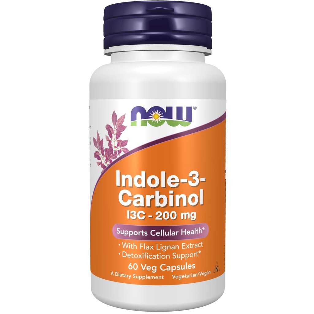 NOW Toidulisandid, indool-3-karbinool 200 mg koos lina Lignaani ekstraktiga, 60 Veg kapslit