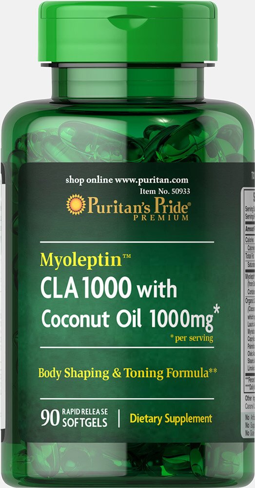 Puritaan Pride Myoleptin CLA 1000 koos kookosõli-90 softgels
