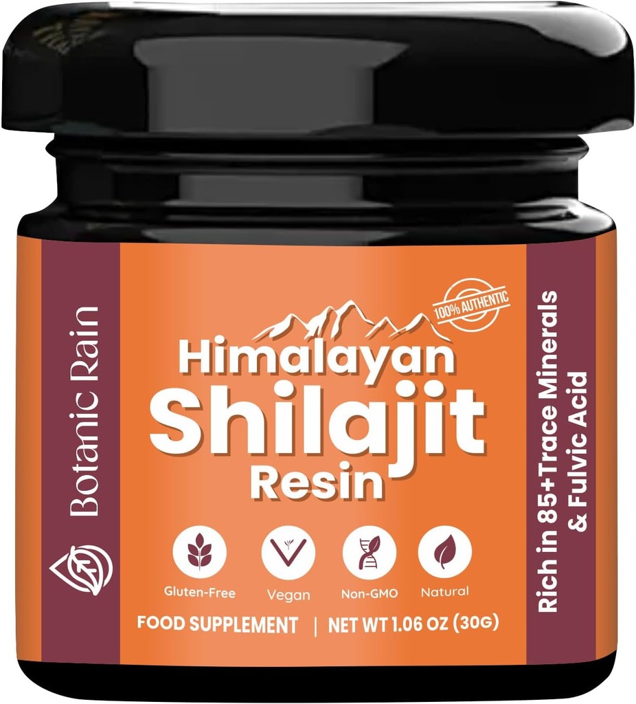 Pure Himalayan Shilajit vaik meestele ja naistele, 85+ jälgimineraalid, 75%+ Fulvic Acid for Energy Boost & Immune Support, Himalayan Resin Ayurveda Product - 1,06 oz