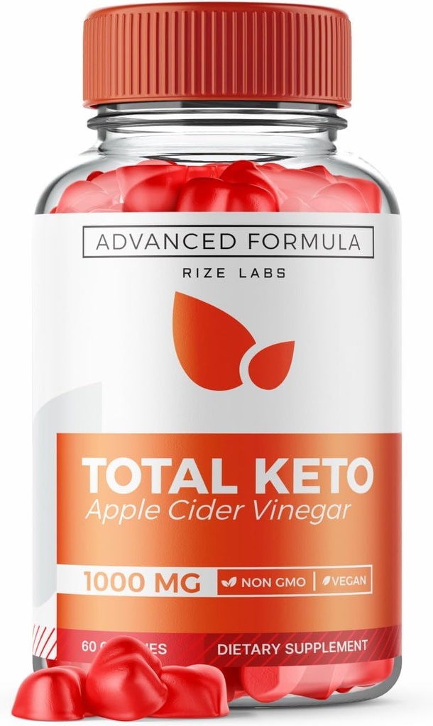 Rize laborid Total Keto Apple Cider Vineger Gummies Advanced Kaalulangus, Keto täiendus kaotada kõht rasva, Gummy Arvustused, Maksimaalne tugevus valem, Gomitas (60 Gummies)
