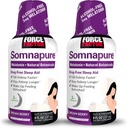 Jõufaktor Somnapure, 2-pakend, uneabi täiskasvanutele melatoniiniga, Valerian Juur, & Sidrun Balm, vedel lisand magama kiiremini, magama kauem ja ärkama värskendatud, 16oz, 48 Servings