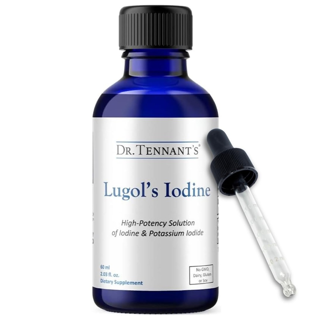 Dr Tennanti vedel jood langeb 2 Fl Oz | Lugoli lahus kaaliumjodiidiga | aitab kilpnäärme funktsiooni, hormonaalset tasakaalu ja immuunsüsteemi tervist