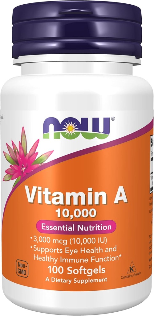 Vitamiin A 10000 IU, 100 Sgels by Now Foods (pakk 3)