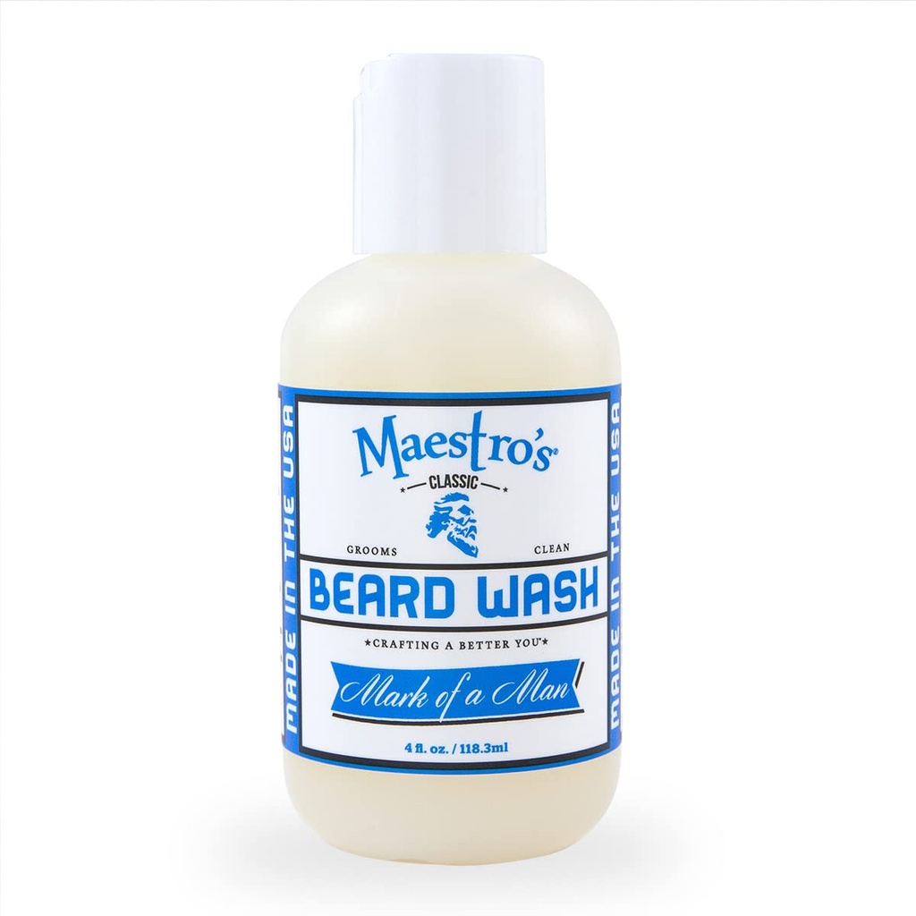 Maestro Classic BEARD WASH | Anti-Itch, Deep Cleaning, Non-Drying, Fully Hydrating õrn puhastaja kõigile habemetüüpidele ja pikkustele - Mark mees segu, 4 Ounce