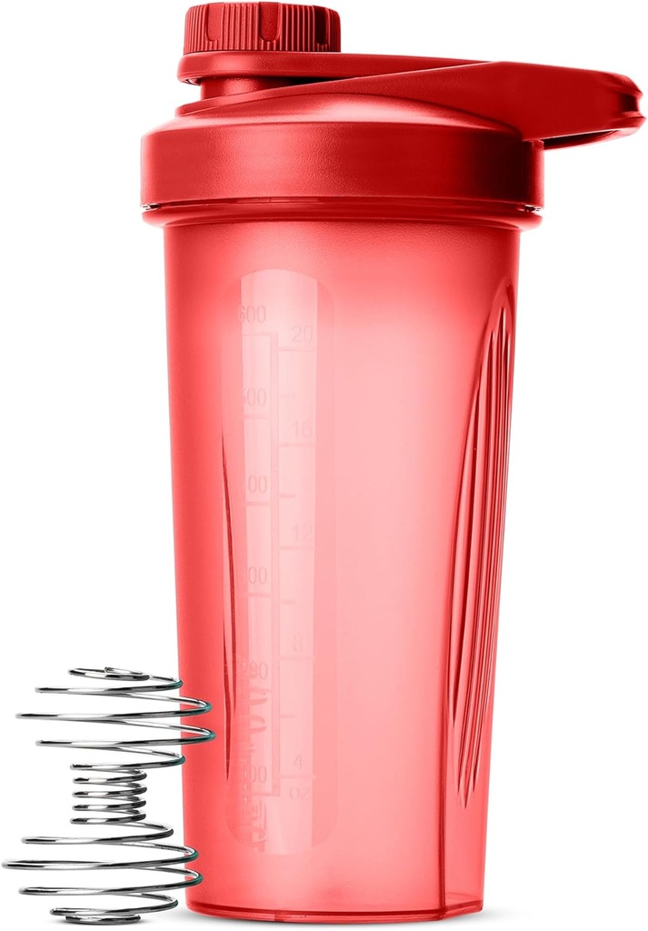 Mr. Pen- Shaker Bottle for Protein Mixs, 28 oz, Red with Twist Cap and Wire Whisk Ball, Mixer Cup for Shakes