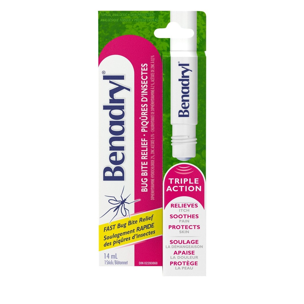 Benadryl Itch Relief Stick 0,47 oz (pakk 2)