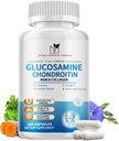 Glükoosamiin Kondroitiin MSM kapslid, glükosamiin 1500mg kollageeniga, kurkum, liigeselisandid meestele, 180 kapslit