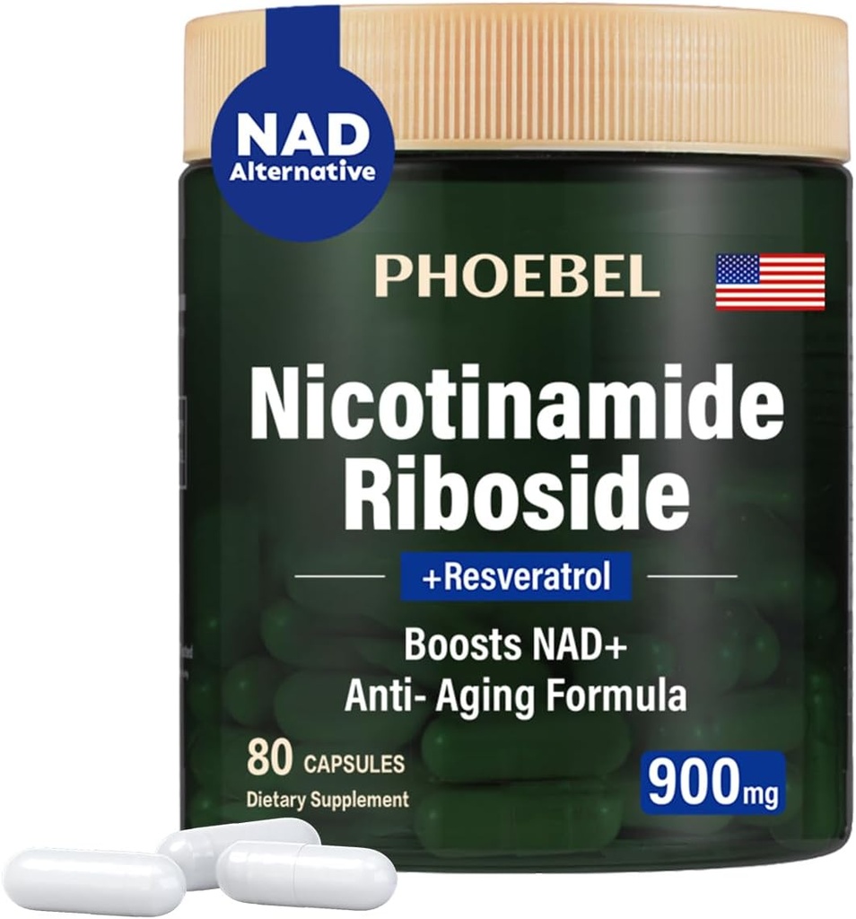 Uus täiendus Nikotiinamiid Ribosiid Resveratrool-900mg, täiendus meestele ja naistele (80 kapslit)