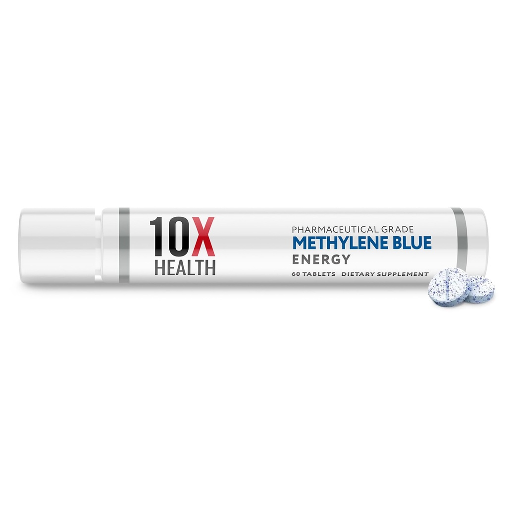 10X Tervis Metüleensinine lisand musta pipra ekstraktiga - 60 tabletti Metüleensinist farmatseutilist klassi tablette - toetab energiat, fookust ja tunnetust - vegan, mitte-GMO
