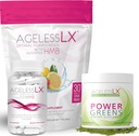 AgelessLX Biotin Supplement kapslid, maasikas Lemonade & Power Greens Powder Bundle - Anti vananemist toidulisandeid