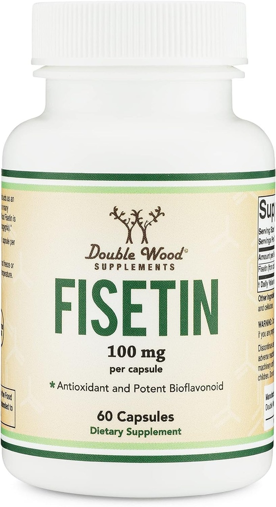 Fisetiini lisand - 100 mg bioaktiivseid flavnoole, 60 loendit (bioflavonoidide polüfenoolide lisand, mis sarnaneb apigeniini, luteoliini ja kvertsetiiniga) vananemist toetav senolüütiline topeltpuiduga
