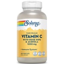 SOLARAY C-vitamiin Rose HIPS & Acerola | Kaheastmeline ajastatud vabastav valem | 1000mg | 24-tunnine immuuntoetus ja antioksüdandid | 250 Ct.