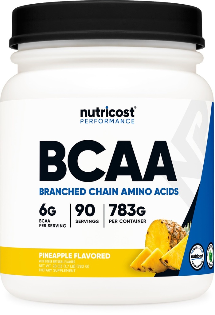 Nutricost BCAA pulber (Pineapple, 90 Servings) - optimaalne 2: 1: 1 suhe