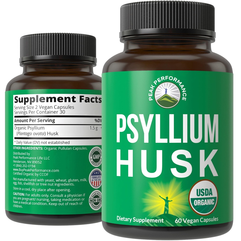 USDA Orgaaniline Psyllium Husk Vegan Kapslid Valmistatud Orgaanilise Psyllium Husk Seed Kiudlisa soolestikule. Seedetrakti prebiootikumid. Pillid seedimiseks, karestamine ilma puhumata. Tabletid