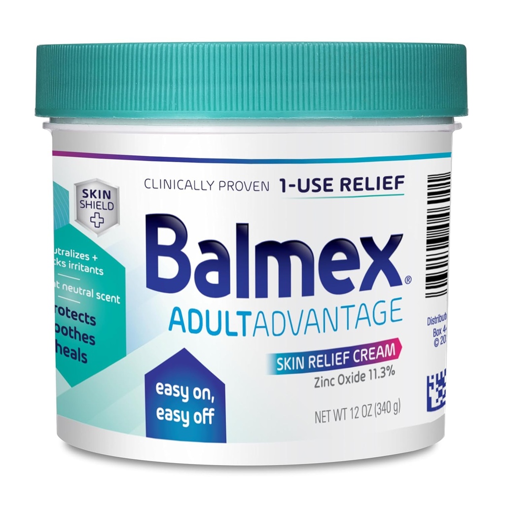 Balmex Adult Rash Relief Barrier Cream Inkontinence Care, Easy-On, Easy-Off, 12oz