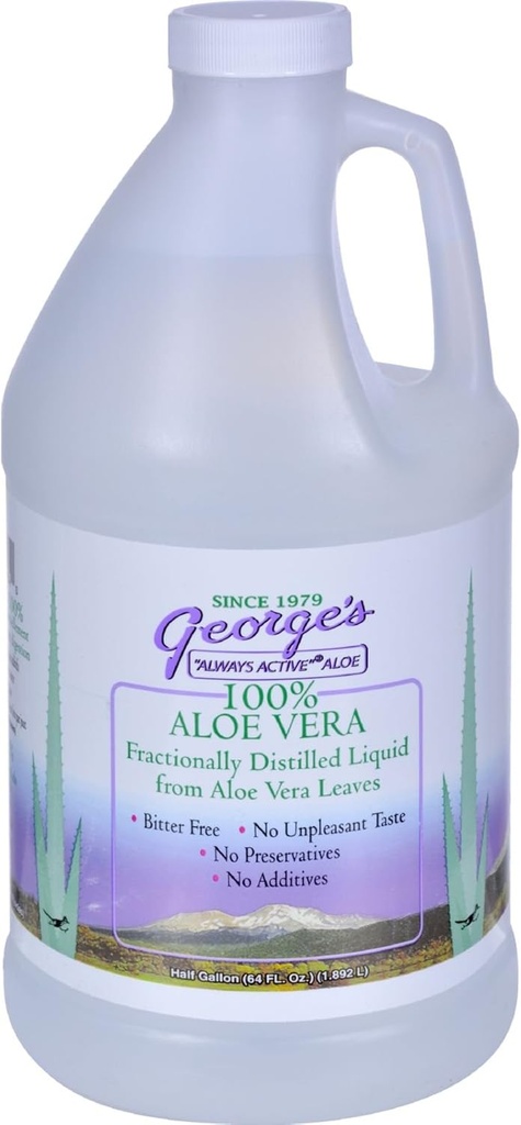 Georges Aloe Vera - fraktsionaalselt destilleeritud vedelik - Mõru vaba - säilitusaineid ei ole - 64 fl oz (pakk 4)