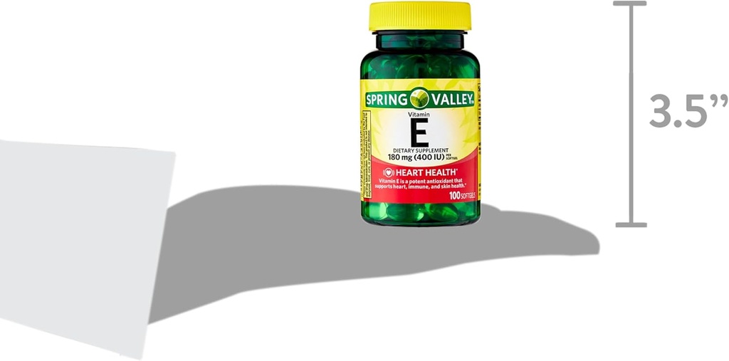 Spring Valley E-vitamiini südame tervise toidulisand Softgels, 180 mg (400 RÜ), 200 Count
