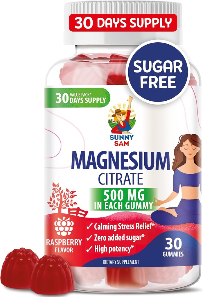Magneesiumkummid lastele ja täiskasvanutele - 500mg - rahulikud magneesiumi närimiskummid - magneesiumtsitraadi närimislisand meeleolu ja lihaste toetamiseks