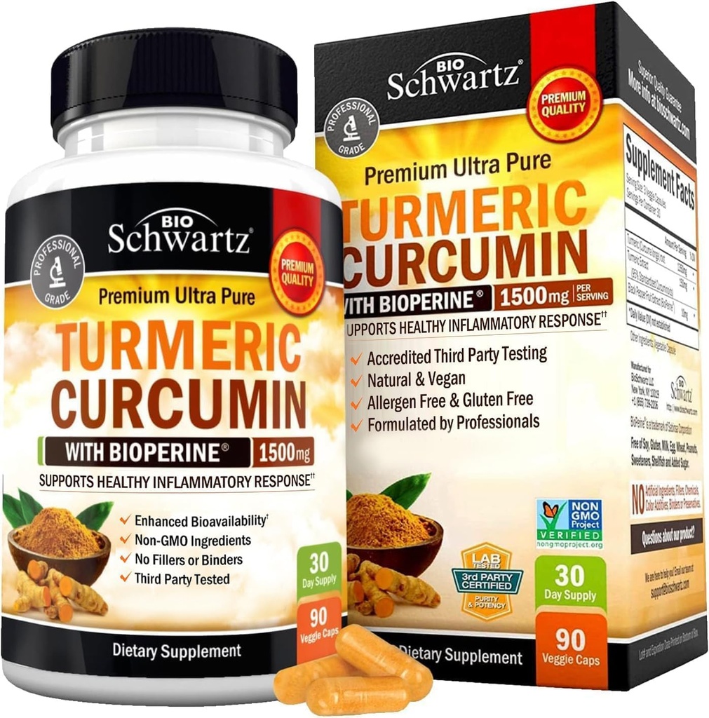 BioSchwartz Turmeric Curcumin 1500 ja Magneesium Bisglütsinaat Bund