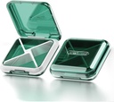 DUBSTAR Päevane pillide korraldaja, 4 rühma Portable Travel Small Pill Case, Pill Box rahakott hoida vitamiine, tursa maksaõli, täiendused ja ravimid (roheline)