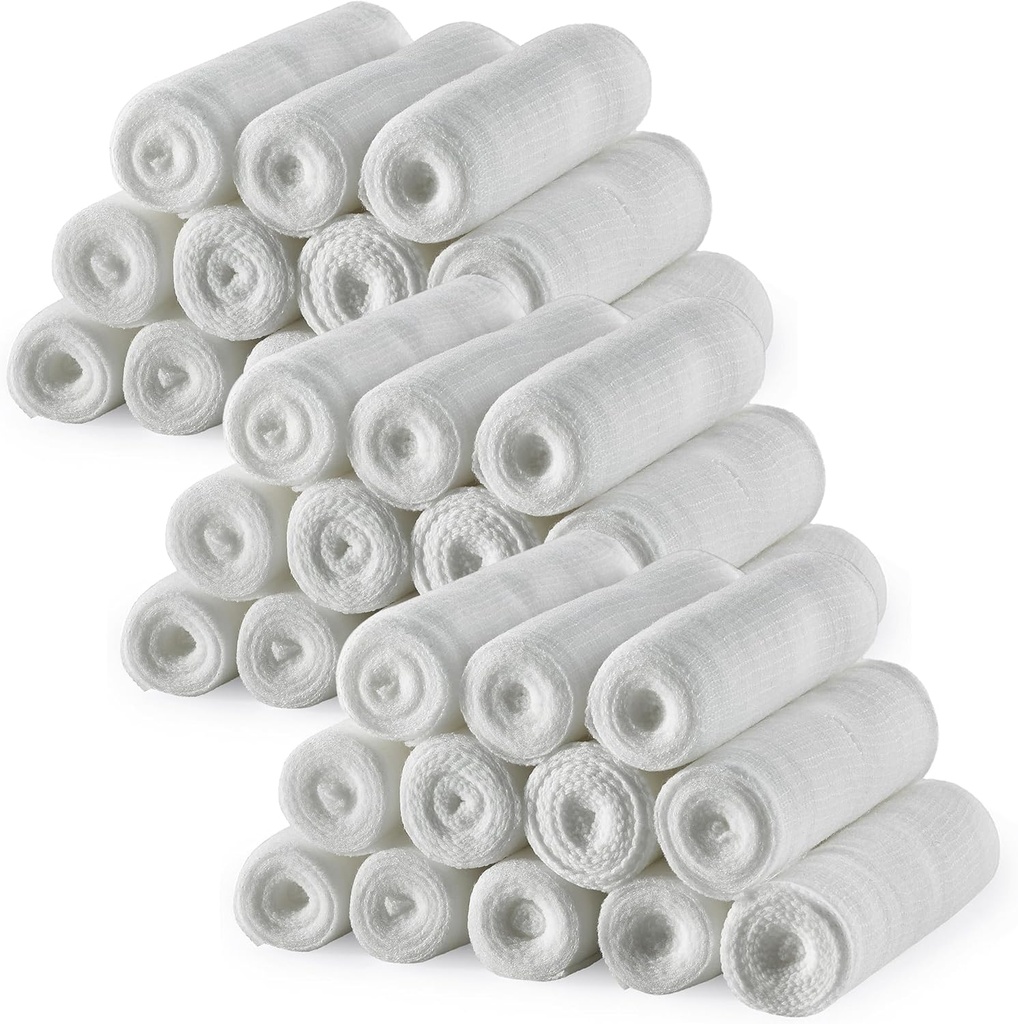 MEDca Gauze Bandage Rolls - 36 Pack, 4 x 4.1 Yards Per Roll, Medical Grade Stretch Wrapping igat tüüpi haavade riietamiseks ja esmaabikomplekt (4-tolline, 36 Tk)