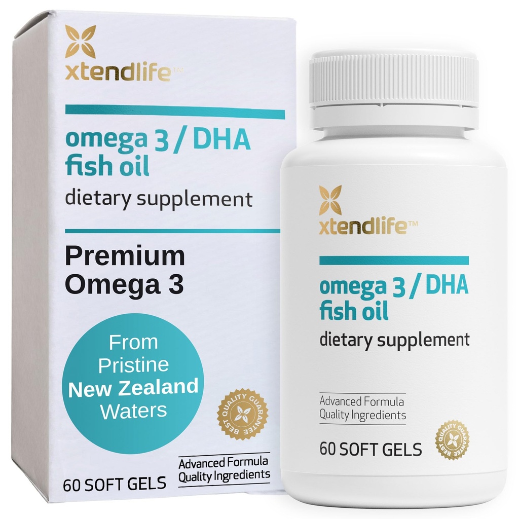 Xtendlife Omega 3 DHA kalaõli - 1100mg koos 700mg DHA ja 300mg EPA - Omega 3 6 9 Südame ja aju toidulisand - 1 kuu pakkumine (60 loend)