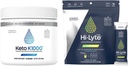 Hi-Lyte Keto K1000 Elektrolüütide Pulber | Hüdratsioonilisandi Joogisegu | Toores Mineraalmaitse, Ei Stevia | 50 Servingut | Plus Pro Hüdratsioonipaketid, 16 Individuaalset Joogipaketti | Sidrunilubi