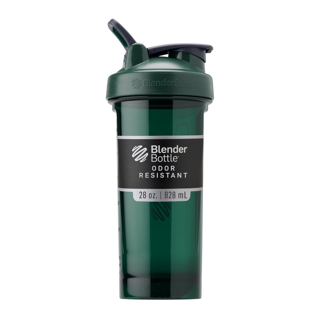 BlenderBottle Shaker Bottle Pro seeria sobib ideaalselt valgu raputamiseks ja eeltreeninguks, 28-kordne, täisvärvi roheline