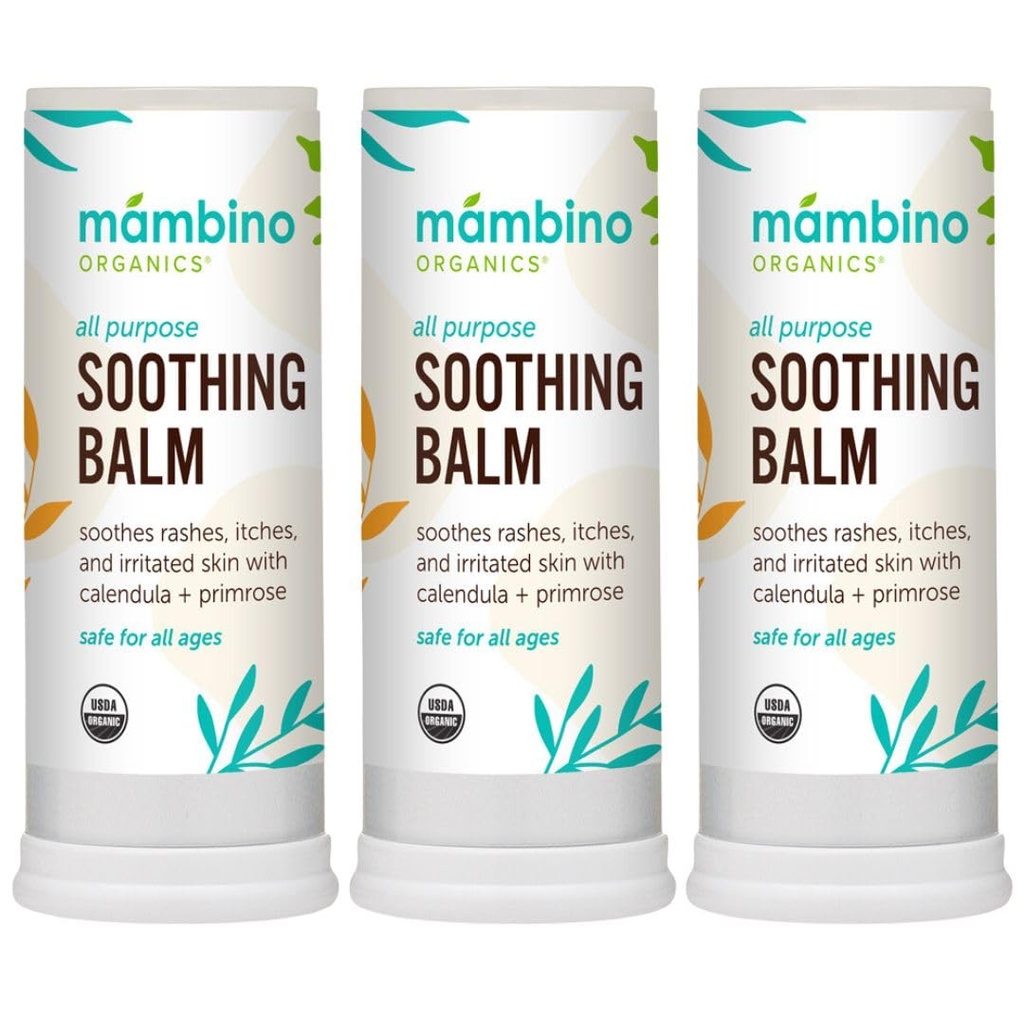 Kõik Eesmärk Rahustav Balm - Orgaaniline, Egiptuse Kalender & Õhtune Primrose - Itch Relief veahammustused, mähkmelööve, ärritunud nahk, Baby Balm Stick - Julmusevaba Mambino Organics, 3-Pack
