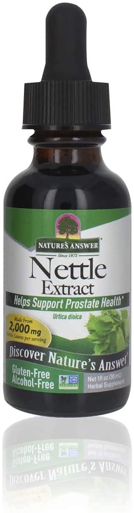 Nature's Answer Nettle Leaf 1oz Extract | Eesnäärme supp | kontsentreeritud tumeroheline nõgesleheline taimsete toidulisand | Mitte-GMO, Kosher, Gluteenivaba & Alkoholivaba | üksikarv