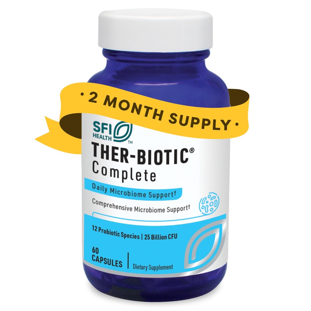 Klaire Labs SFI Tervis Ther-Biotic Complete - Hüpoallergeensed probiootikumid naistele ja meestele - happekindel probiootikumide lisand - 12 liiki immuun- ja seedetrakti tervisele - 25 miljardit CFU (60 kapslit)