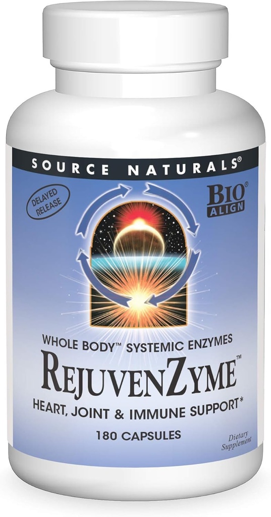 Allikas Naturals RejuvenZyme - südame, liigeste ja immuunsüsteemi toetamiseks - 180 kapslit