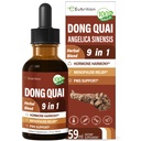 Dong Quai Vedelik Täiendus Naistele, Angelica Sinensis Juur Väljavõte Tinktuur Tugi Menopaus & PMS Relief, Kuumad välgud, Taimne segu tilgad punase ristiku lambaläätsedega. 2oz