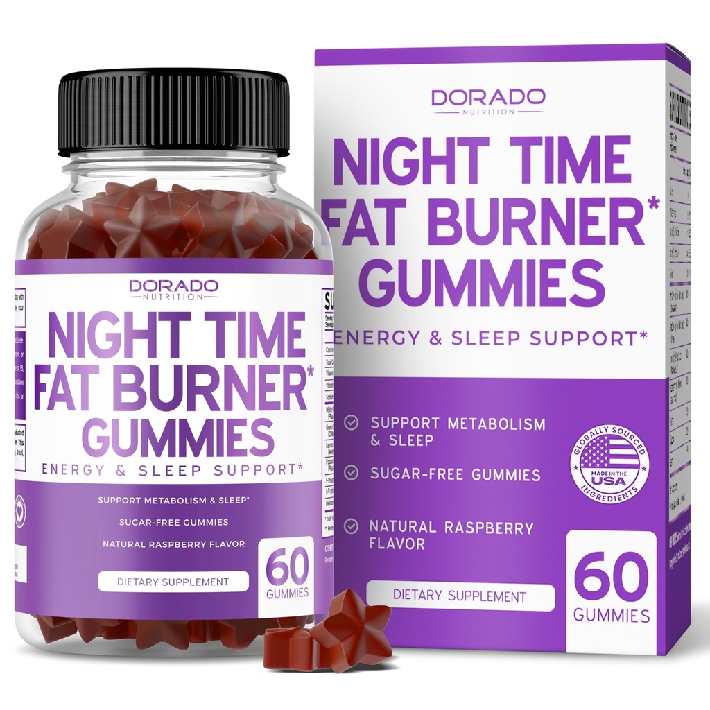 Öine Fat Burner Gummies (60 Count) Kaalulangus & Metabolism - Suhkruvaba - Maitsestatud Vaarika Maitsestatud Melatoniinilisandiga Gummies - Vegan Ohutu - Kolmanda osapoole testitud - Valmistatud USA-s