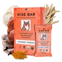 WISE BAR Adaptogen Seene toitumisbaarid Reishi, Lions Mane & Ashwagandha, Orgaaniline Vegan & Gluteenivabad Suunad loodusliku fookuse, energia ja immuunsuse toetamiseks, kaneeli kurkum maitse, 12 krahv