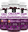 Kaltsium Magneesium Tsink Gummies kõrge imendumisega Magneesium Glütsinaat Kaalium - Taimekompleks Kaltsium Magneesium 2: 1 suhe, D3 Sea Sammal Luu, Lihased, Immun & Sleep Support, Vegan-3 Pack