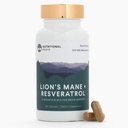 Toitumisjuured - Lõvi Mane + Resveratrool - 800mg Lõvi Mane ekstrakti ja 350mg Trans-Resveratrooliga ühe serveerimise kohta - toetab aju ja südame tervist - toidulisand - 1 kuu pakkumine - 60 kapslit