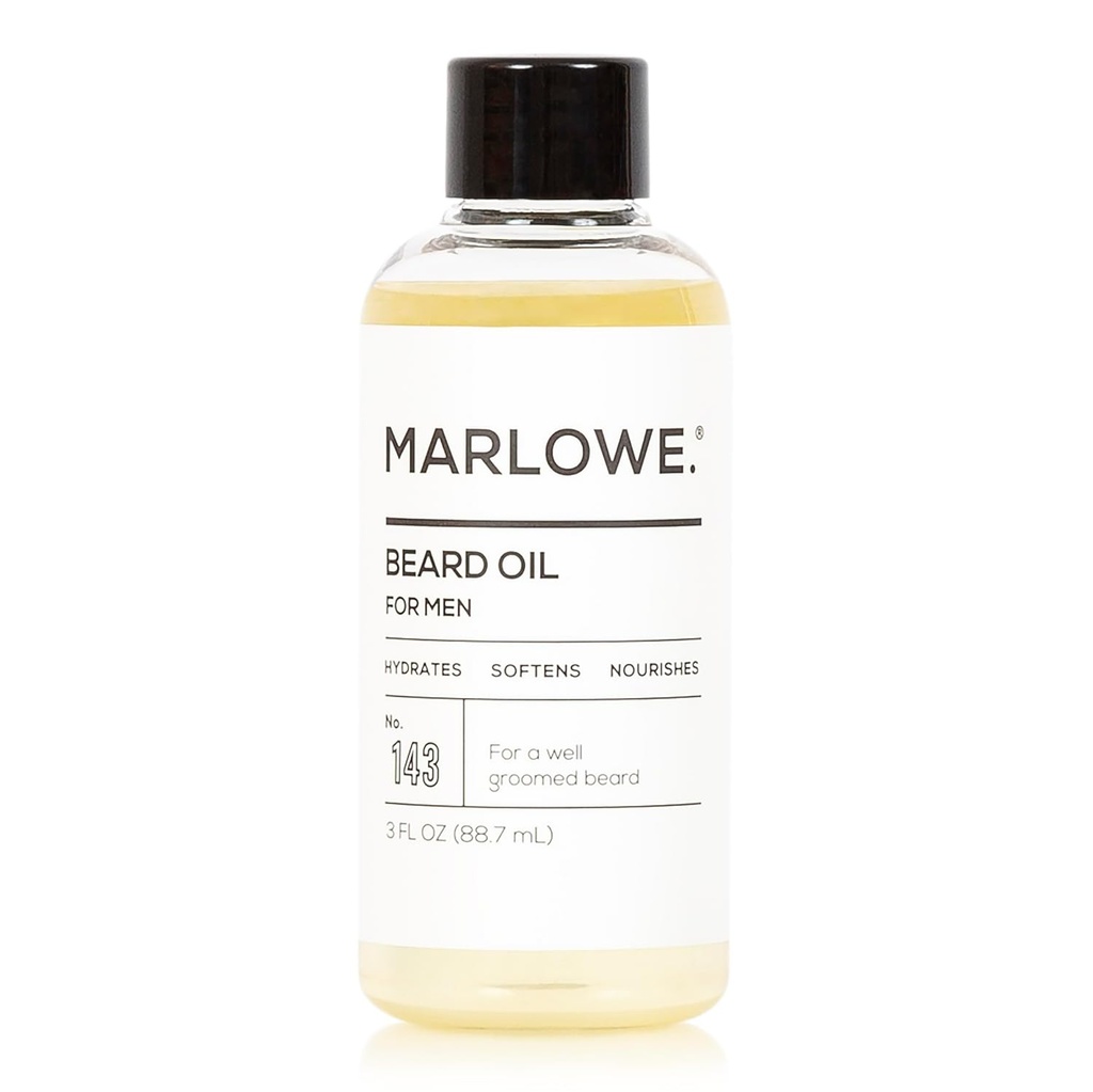 Marlowe. 143 Habemeõli 3 oz, konditsioneerimisõli meestele, pehme ja täielikum habemehooldus, 100% looduslik pehmendaja päevalille ja saflooriõlidega, tingimused ja toited, lõhnavaba