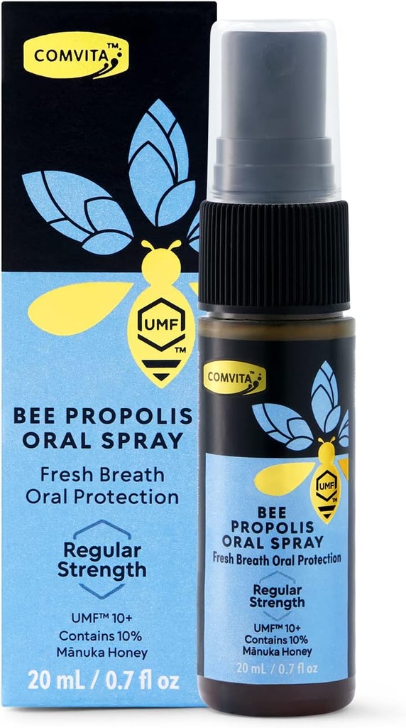 Comvita Bee Propolis Throat Spray - Natural Immune Support, rahustav Mint Maitse Uus-Meremaa UMF 10+ Manuka Honey, Antioksüdant, Toidulisand - 0,7 fl oz