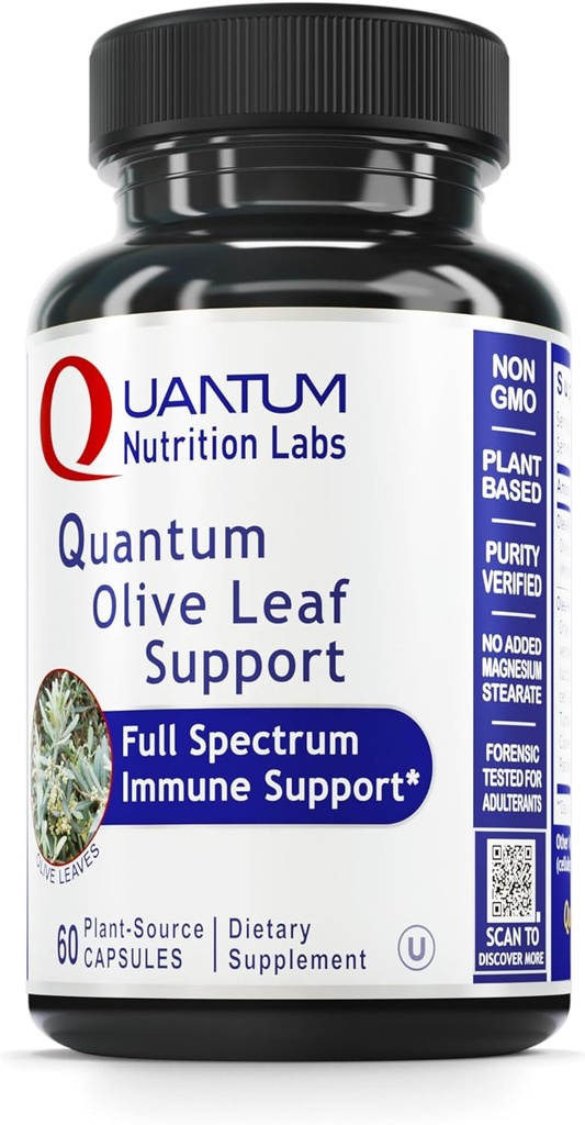 QNL Quantum Olive Leaf Support - Orgaaniline Oliiviekstrakt Kapslid - Südametervise täiendus meestele ja naistele - Päevane immuuntoetus täiskasvanutele - 60 taimeallikaga kapslit