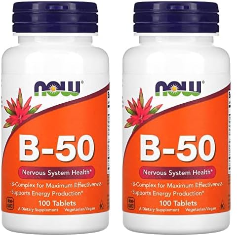 NOW toidulisandid, vitamiin B-50 mg, energia tootmine *, närvisüsteemi tervis *, 100 tabletti (2. pakend)